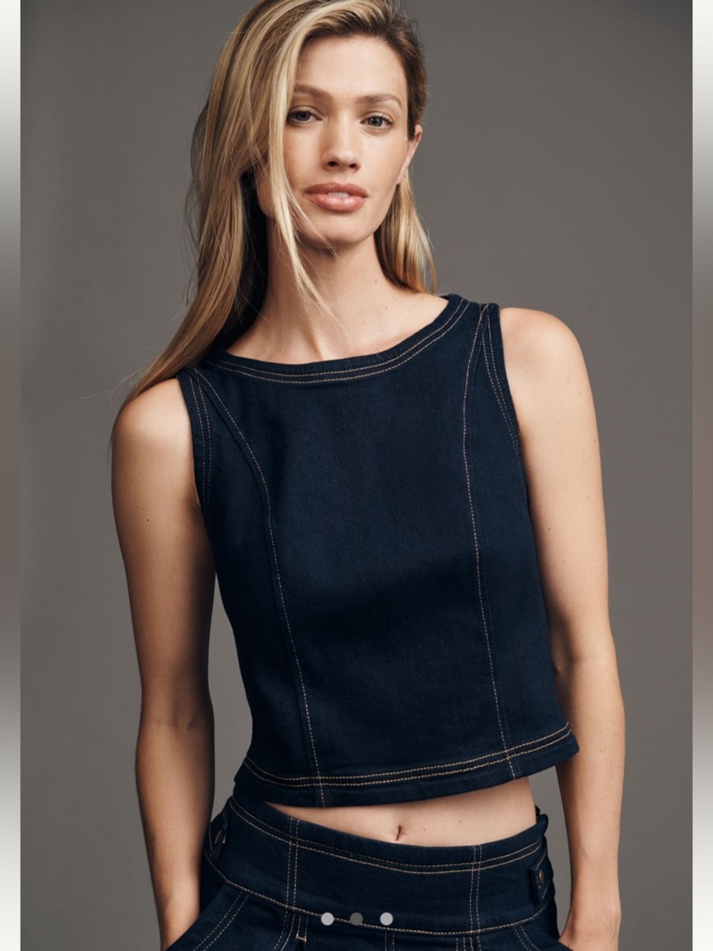 Anthropologie Crop Denim Vest